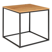 Vita Side Table - Side table, oak look, black frame 45x45x45 cm
