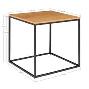 Vita Side Table - Side table, oak look, black frame 45x45x45 cm