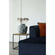 Vita Side Table - Side table, oak look, black frame 45x45x45 cm