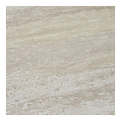Leuven Side Table - Side table, travertine look, black legs ø27x46 cm