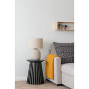 Osaka Side Table - Side table, oak veneer, black ø40x50 cm