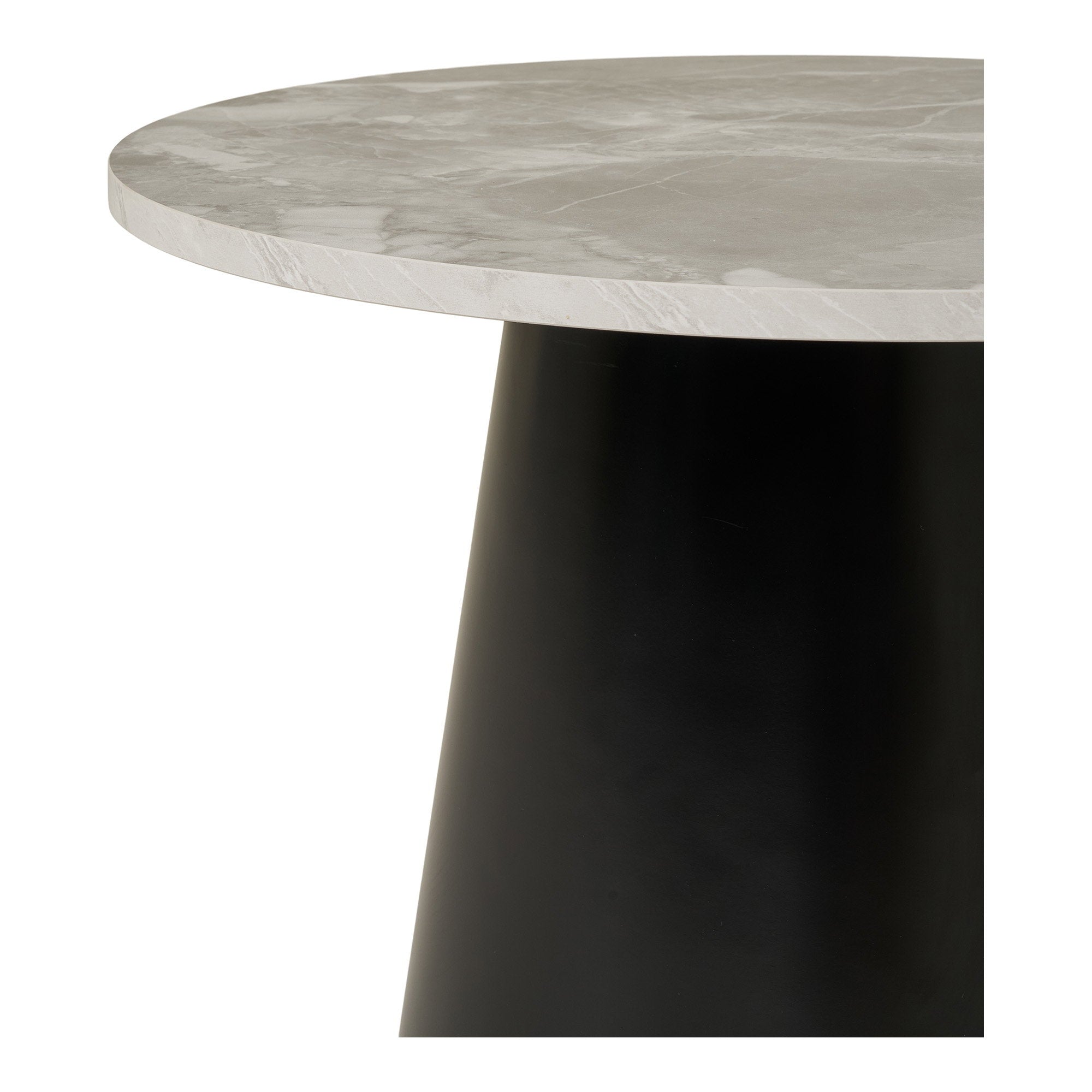 Brito Coffee Table - Coffee table, marble look, grey/black ø60x45 cm