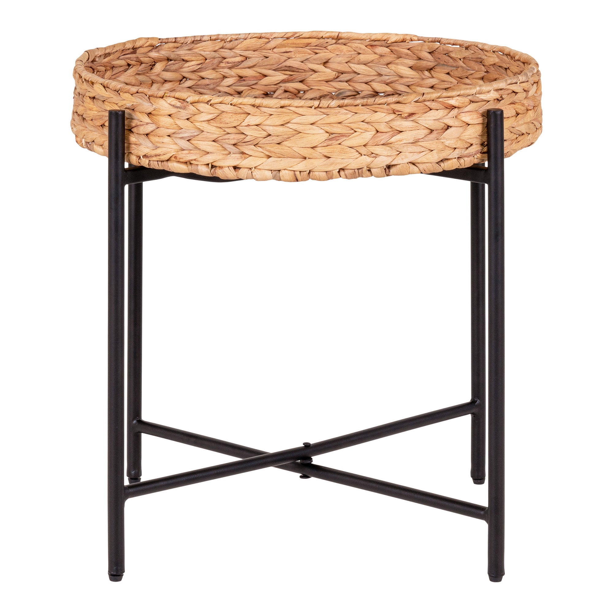 Naro Side table - Side table, metal and waterhyacinth ø50x48,5 cm
