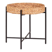 Naro Side table - Side table, metal and waterhyacinth ø50x48,5 cm
