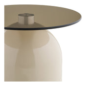 Ravello Side Table - Side table, tempered glass/metal, grey/beige  ø40x52 cm