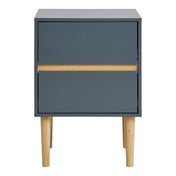 Bisley Side Table - Side Table, painted wood, 2 drawers, dark grey 40x35x55 cm