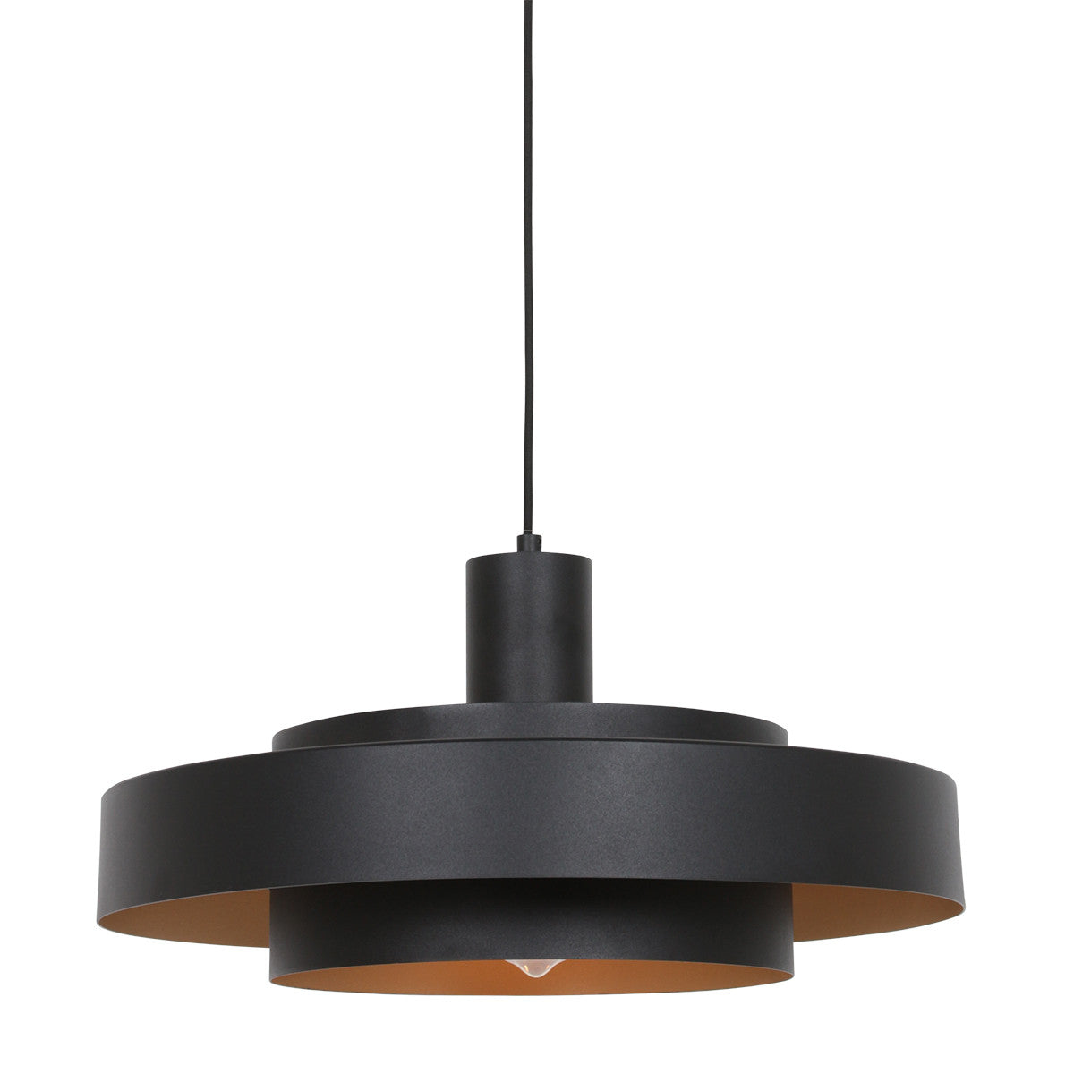 Lámpara colgante de metal Aurelia negro/dorado