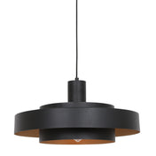Lámpara colgante de metal Aurelia negro/dorado