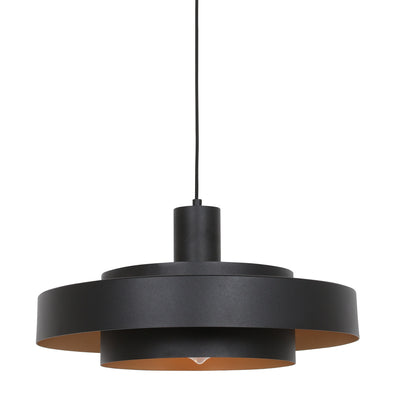 Lámpara colgante de metal Aurelia negro/dorado