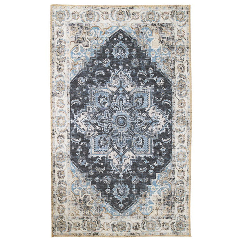 Alfombra tejida Serena 160x230cm - Azul y Crema