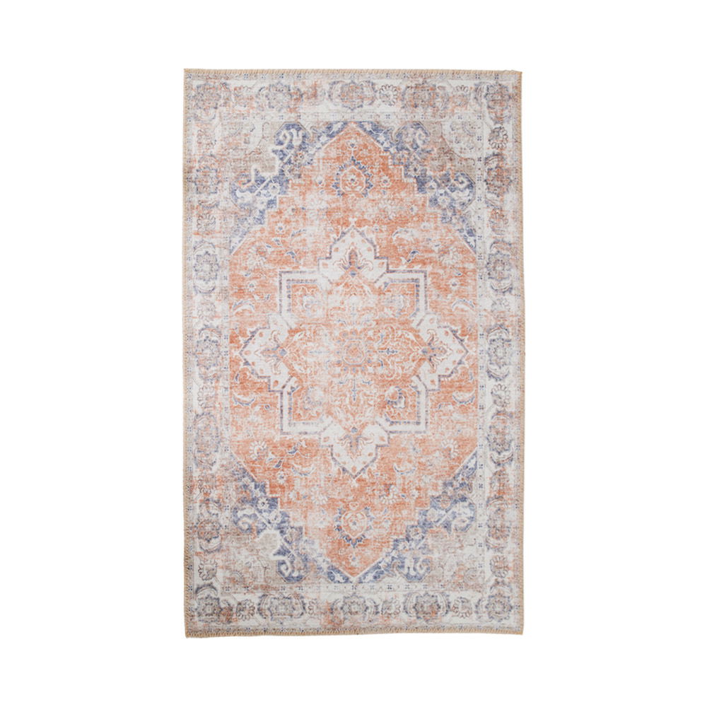 Alfombra suave de chenilla Aurelia 160x230cm - Azul y Naranja
