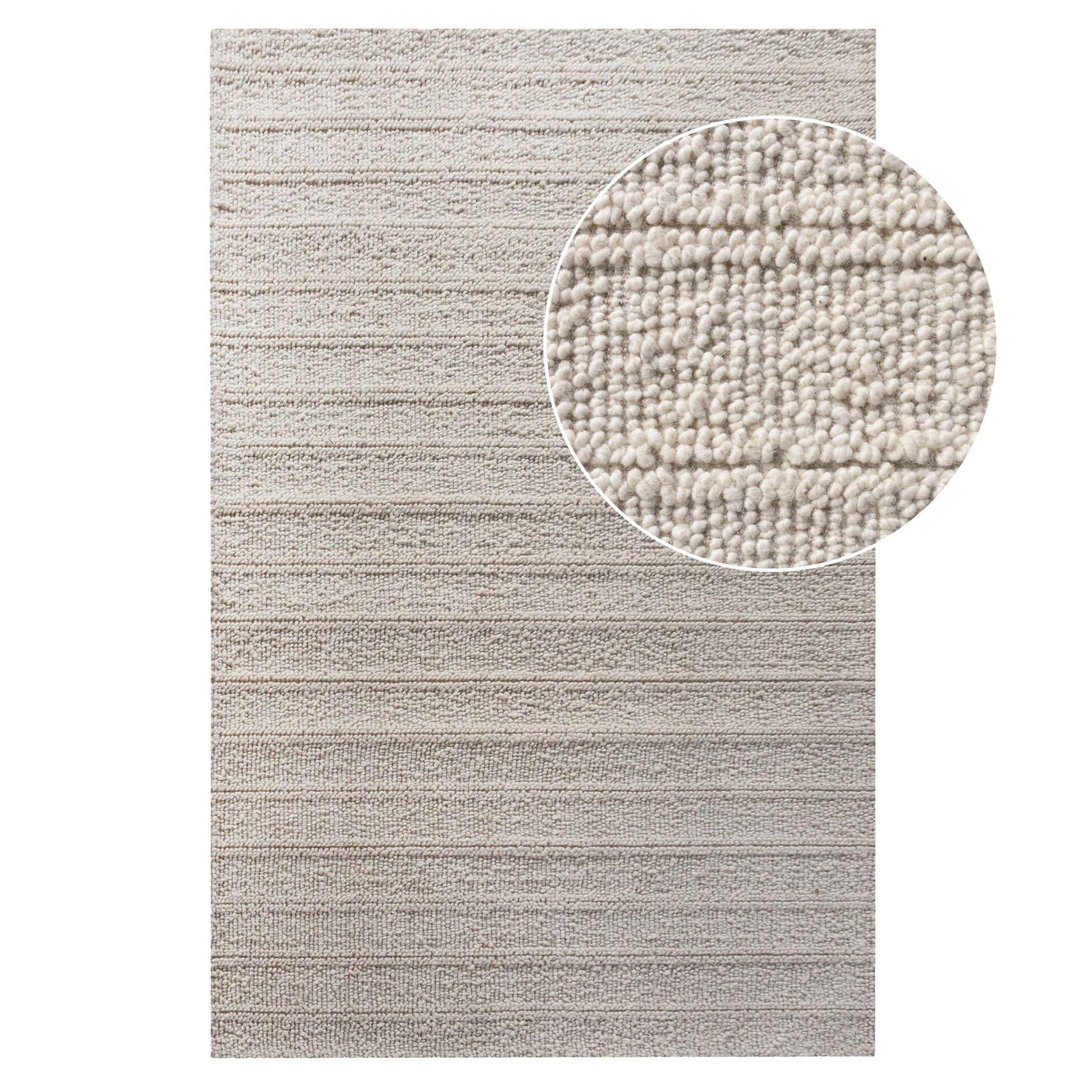 Alfombra de lana tejida a mano Sora 160x230 cm - Marfil