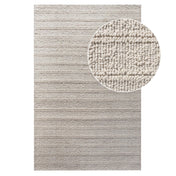 Alfombra de lana tejida a mano Sora 160x230 cm - Marfil