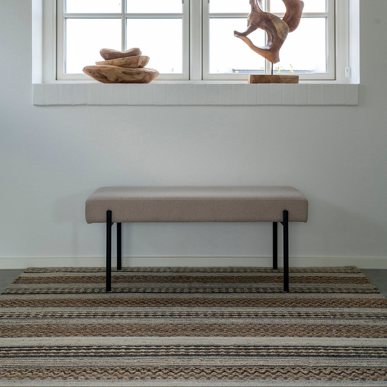 Alfombra de yute y lana Elara 160x230 cm - Natural