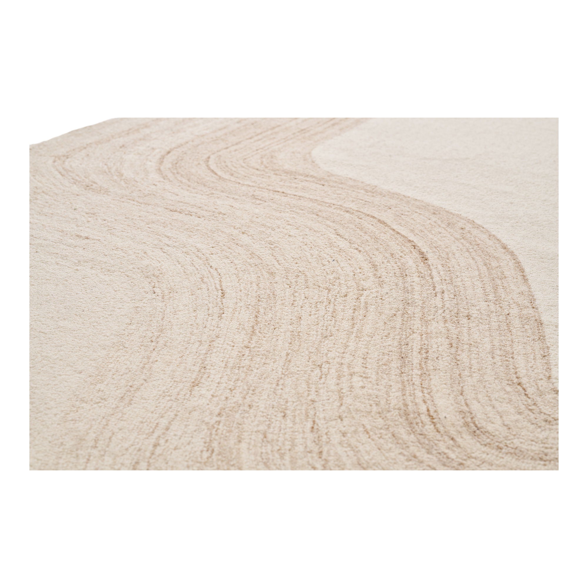 Alfombra de lana Aila 160x230 cm – Marrón claro y marfil