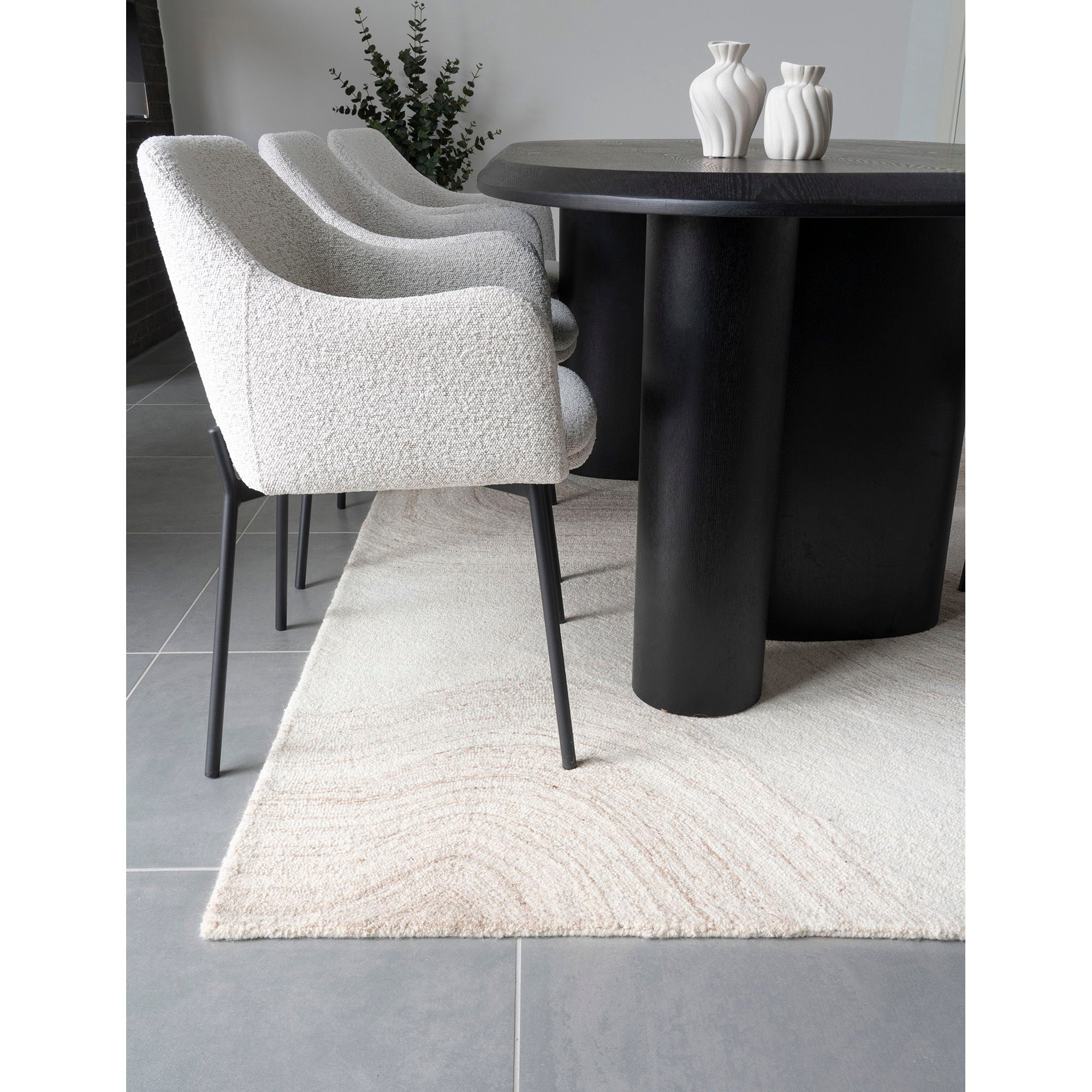 Alfombra de lana Aila 160x230 cm – Marrón claro y marfil