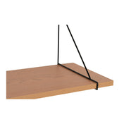 Chiba Wall Shelf - Wall Shelf, ash veneer, black steel frame 120x29 cm