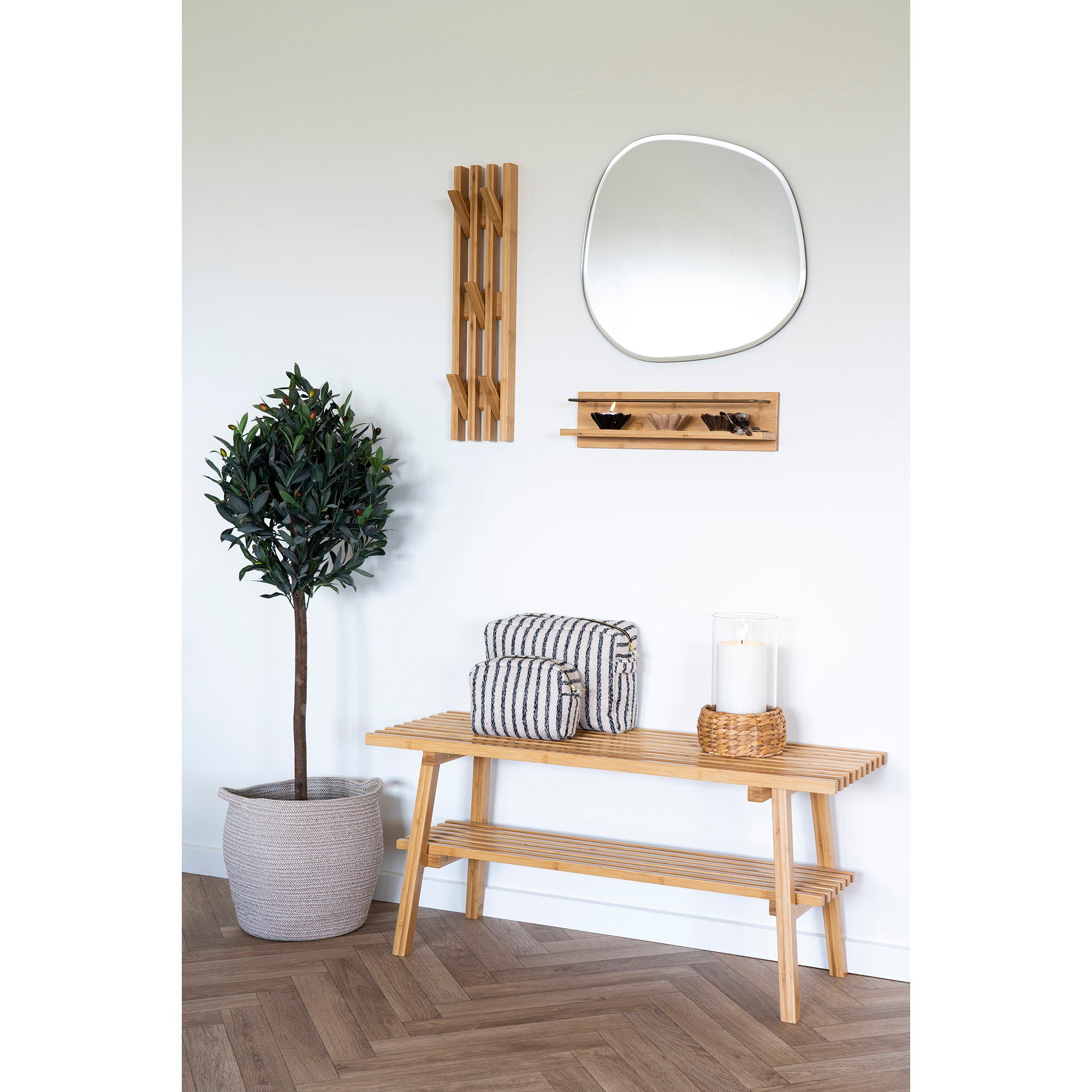 Ember Wall Shelf - Wall shelf, bamboo, natural 45x10x12 cm