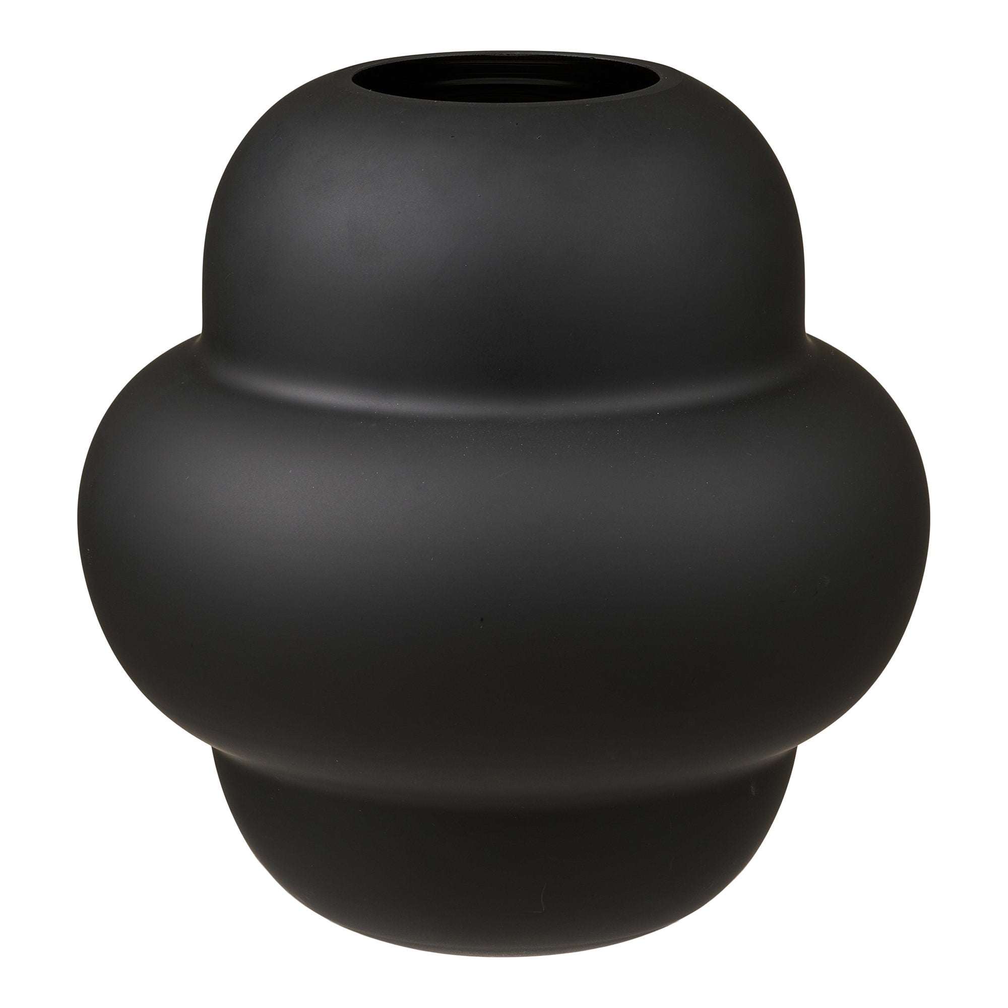 Vase - Vase, mouth blown glass, black ø21x20 cm