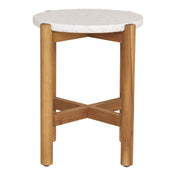 Terracina Side Table - Side table, acacia/terrazzo, white/natural ø37x48 cm