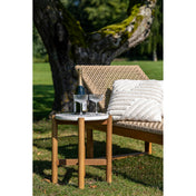 Terracina Side Table - Side table, acacia/terrazzo, white/natural ø37x48 cm