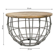 Mesa auxiliar de madera de tabaco Lexara