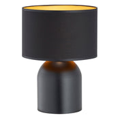 Lámpara de mesa de acero negro y dorado Elira