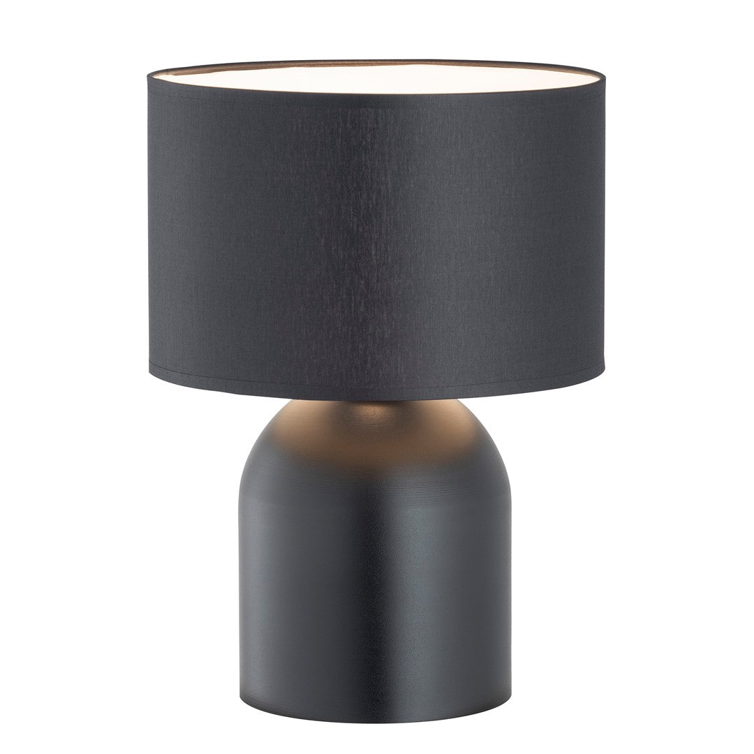 Lámpara de mesa de acero negra y blanca Elira