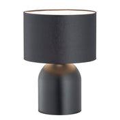 Lámpara de mesa de acero negra y blanca Elira