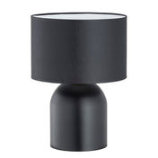 Lámpara de mesa de acero negra y blanca Elira