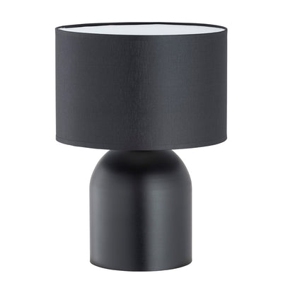 Lámpara de mesa de acero negra y blanca Elira