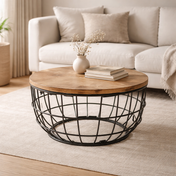 Mesa auxiliar de madera de tabaco Lexara