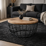 Mesa auxiliar de madera de tabaco Lexara
